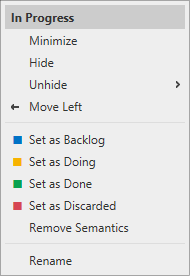 Column context menu